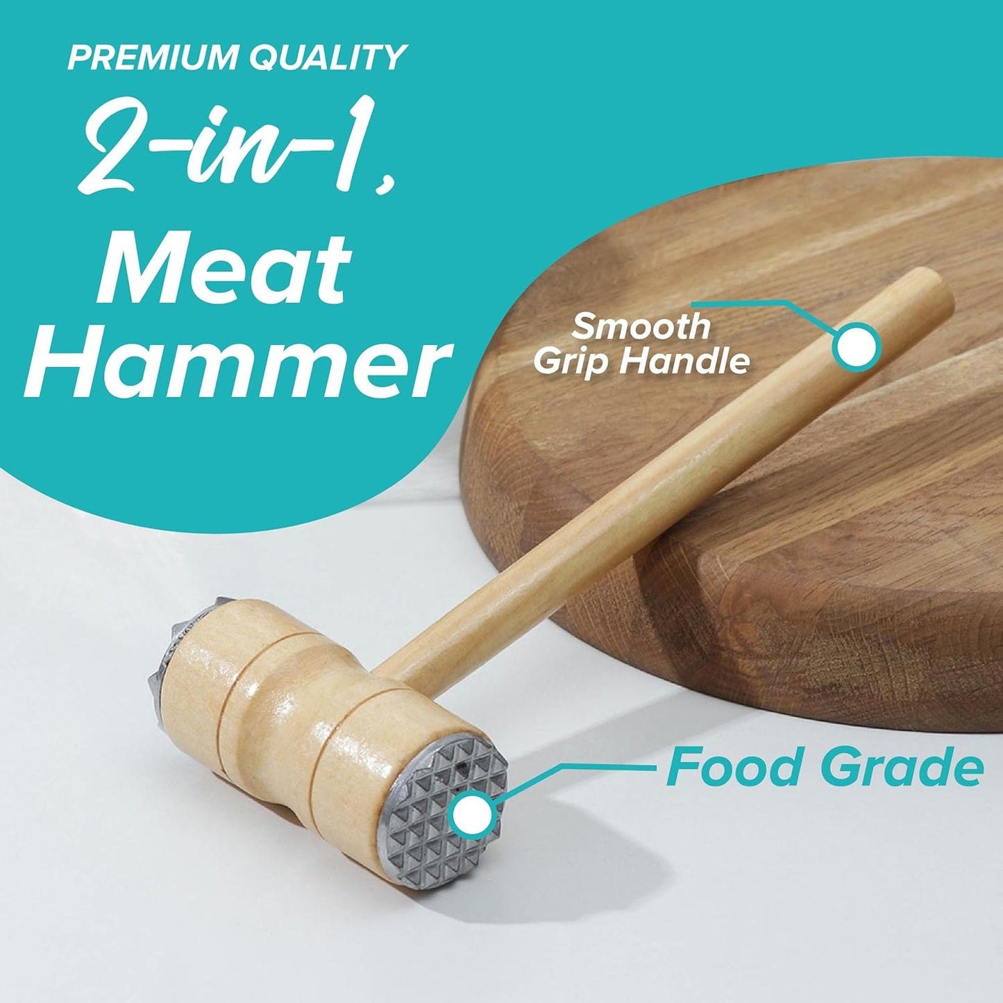 Double Sided Wooden Meat Tenderizer Hammer