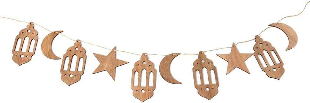 Wooden Ramadan Eid Mubarak Hanging Decoration