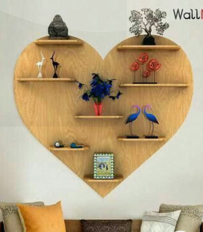 Wooden Wall Shelf, Heart Shelf Home Decor