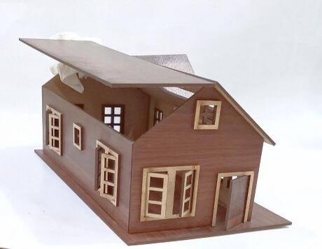 House Shape Wooden Tissue Box