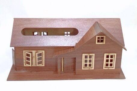 House Shape Wooden Tissue Box