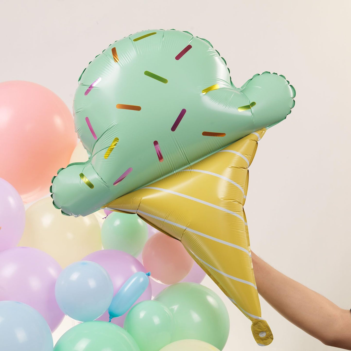 Ice-Cream Cone Star Pastel Foil Balloons