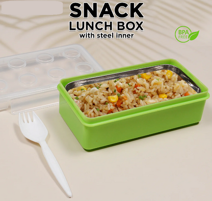 Lego Blocks Snack Lunch Box With Steel Inner