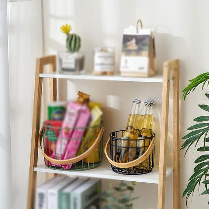 Multipurpose Iron Basket with Wooden Handle