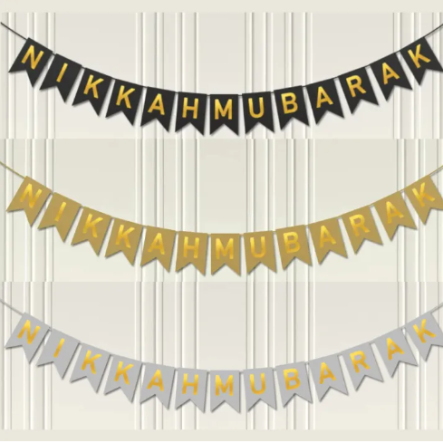 Nikkah Mubarak Wall Hanging Banner