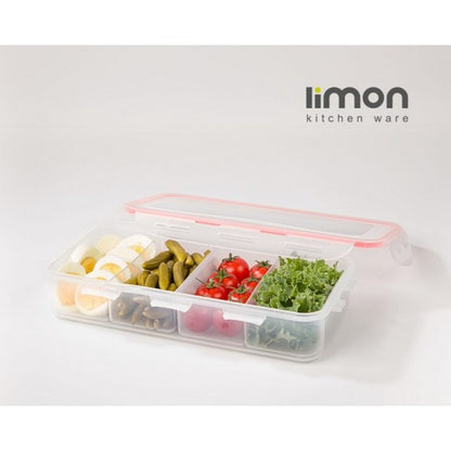 Limon Plastic Food Container 4 Section Box 1.8LTR