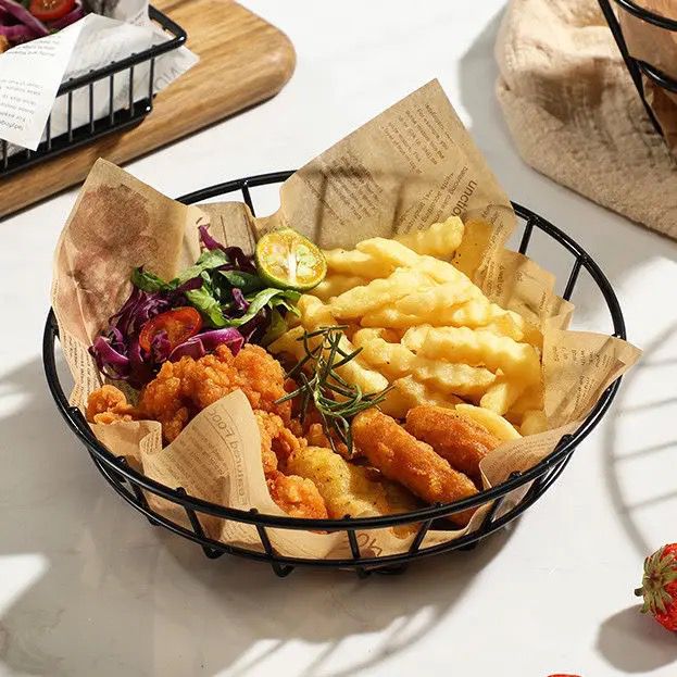 Pack of 4 Restaurant Style Serving Snack Buckets with FREE Sauce Bowl