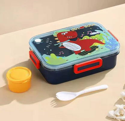 Snack Time Adventure Lunch Box with Spoon and Sauce Bowl