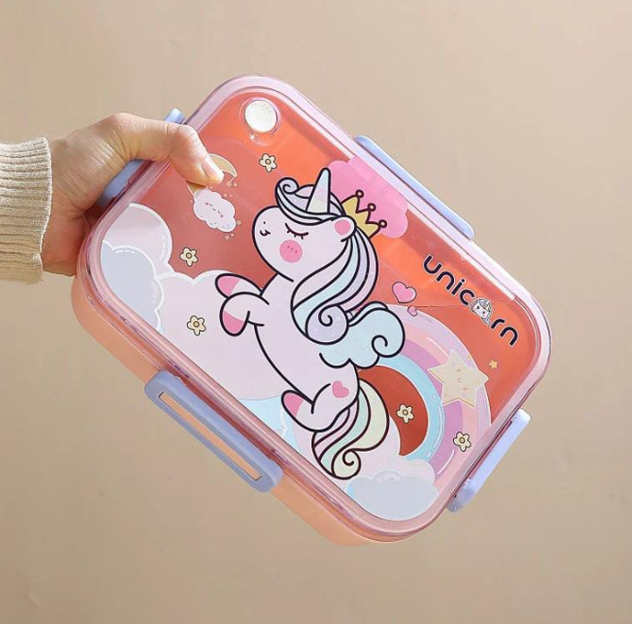 Snack Time Adventure Lunch Box with Spoon and Sauce Bowl