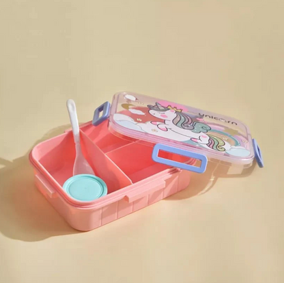 Snack Time Adventure Lunch Box with Spoon and Sauce Bowl