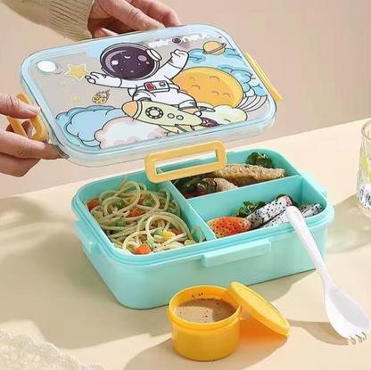 Snack Time Adventure Lunch Box with Spoon and Sauce Bowl