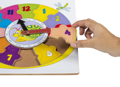 Early education wooden clock puzzle board