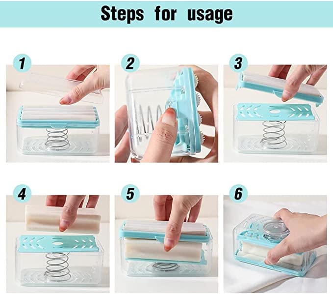 2in1 Roller Spring Sponge Caddy with Soap Dispenser