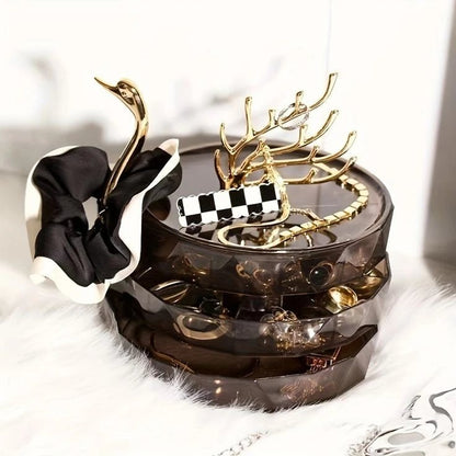 Luxury Swan Shaped 3 Layer Acrylic Jewelry Box