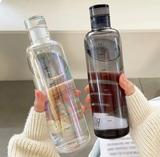 Cute Transparent Time Stamp Water Bottle