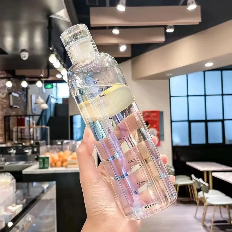 Cute Transparent Time Stamp Water Bottle