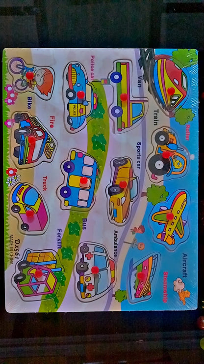 Early learning colorful peg puzzle