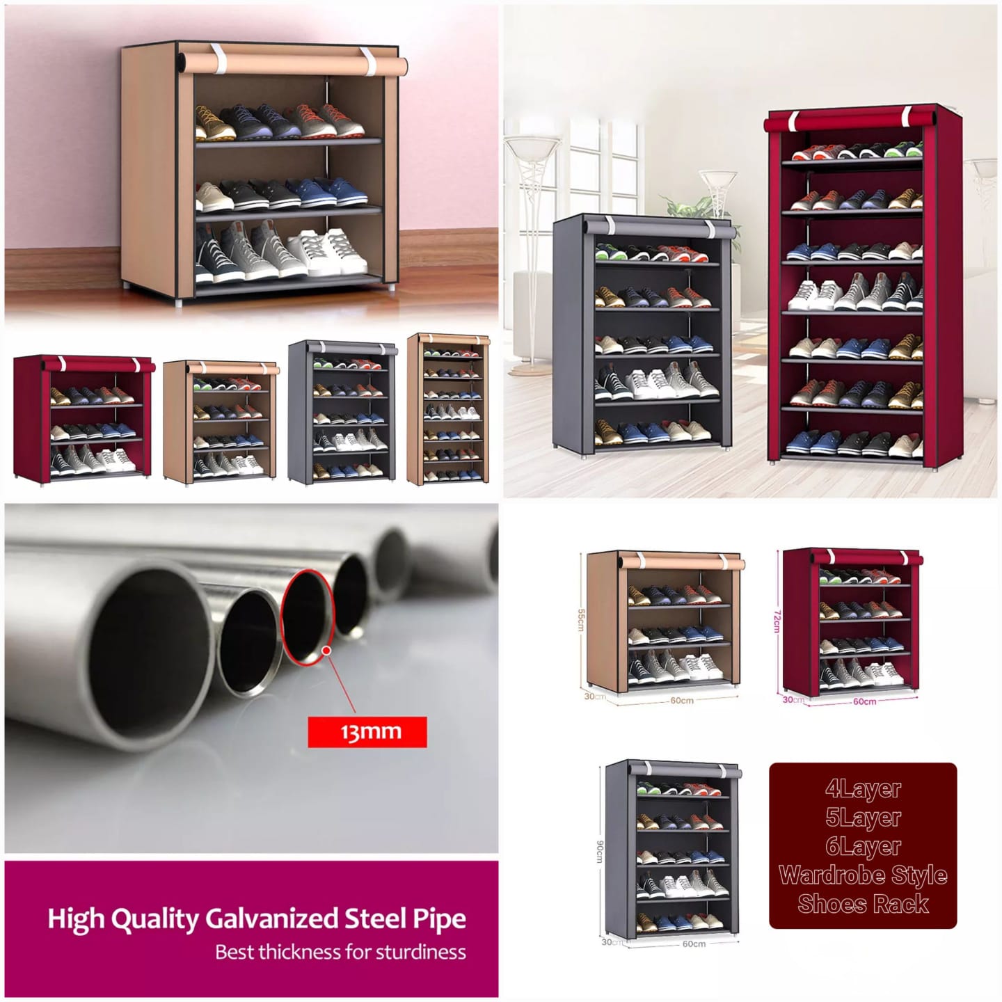 Multi-Layer Wardrobe Style Shoe Rack